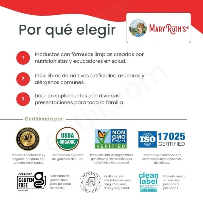 MARY RUTH'S SUPLEMENTOS Mary Ruth's, Ayuda para Dormir sin Melatonina para Niños Sabor Fresa (60 gomitas)