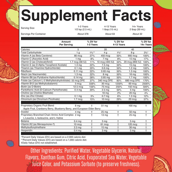 MARY RUTH'S Suplementos Mary Ruth's, Multivitamínico Matutino Sabor Ponche de Frutas (32 fl oz/ 946 ml)