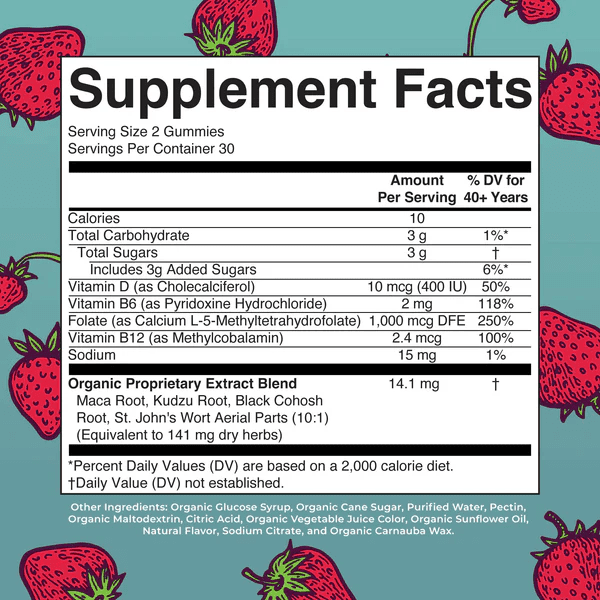 MARY RUTH'S Suplementos , Mujeres Menopausia Sabor Fresa (60 gomitas), Mary Ruth's