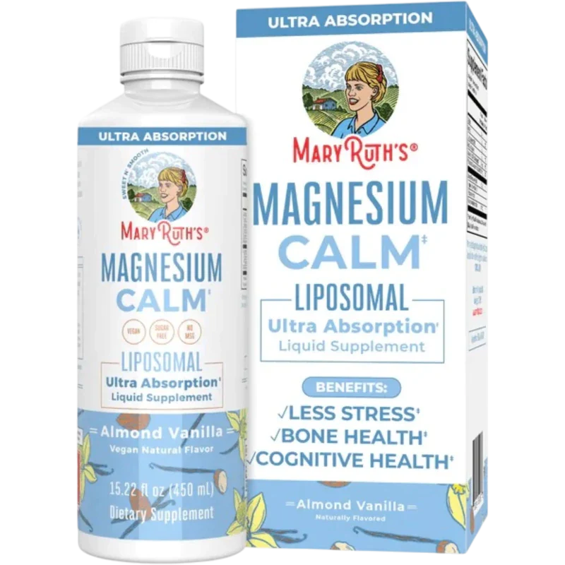 MARY RUTH'S Suplementos Mary Ruth's, Magnesio Liposomal Sabor Almendra y Vainilla (15.22 fl oz/450 ml)