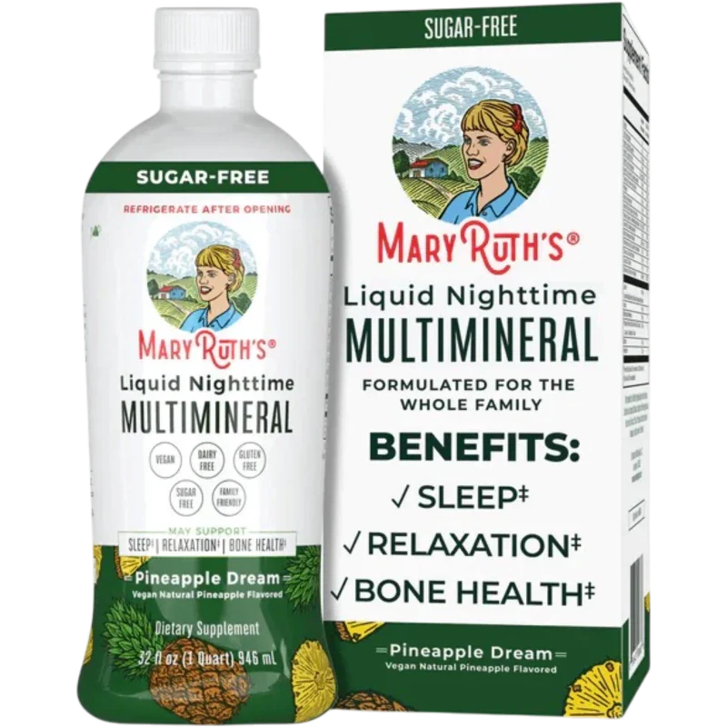 MARY RUTH'S Mineral Mary Ruth's, Multimineral Nocturno Sabor Piña (32 fl oz/946 ml)