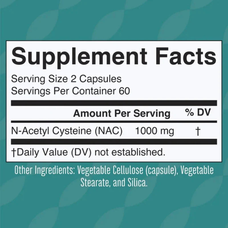 MARY RUTH'S Suplementos Mary Ruth's, NAC N-Acetil-Cisteína 1,000 mg (120 cápsulas)
