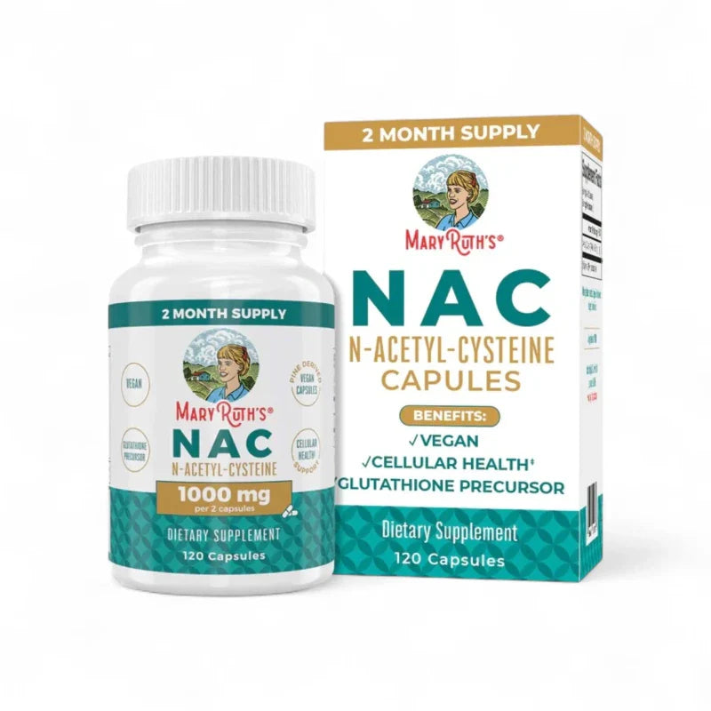 MARY RUTH'S Suplementos Mary Ruth's, NAC N-Acetil-Cisteína 1,000 mg (120 cápsulas)