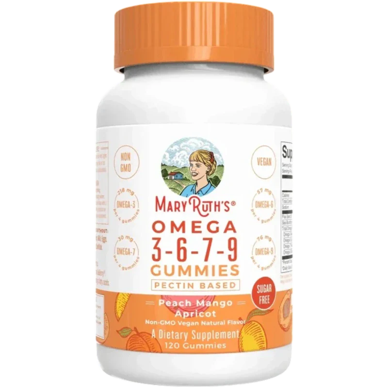 MARY RUTH'S Omega Mary Ruth's, Omega 3-6-7-9 Sabor Durazno Mango (120 gomitas)