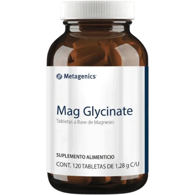 METAGENICS Mineral Metagenics, Glicinato de Magnesio 1.28 g (120 tabletas)