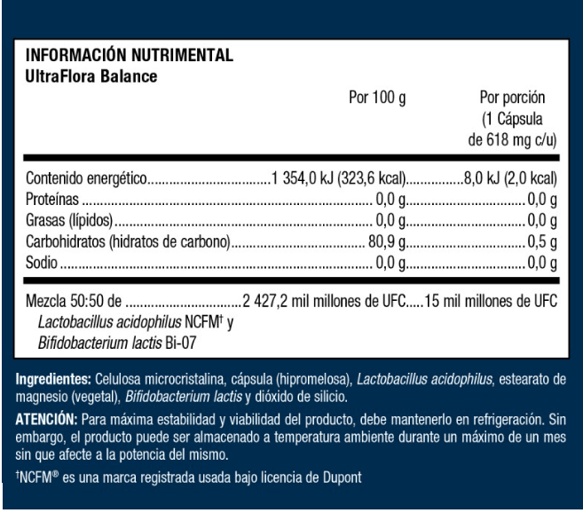 METAGENICS Suplementos Metagenics, UltraFlora Balance® 618 mg (60 cápsulas)
