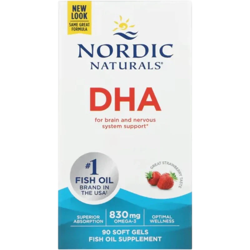 NORDIC NATURALS Omega Nordic Naturals, DHA 830 mg Sabor Fresa (90 softgels)