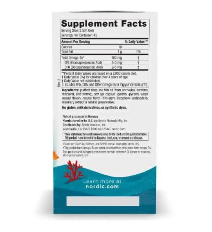 NORDIC NATURALS Suplementos Nordic Naturals, Ultimate Omega Junior 340 EPA/245 DHA (90 softgels)