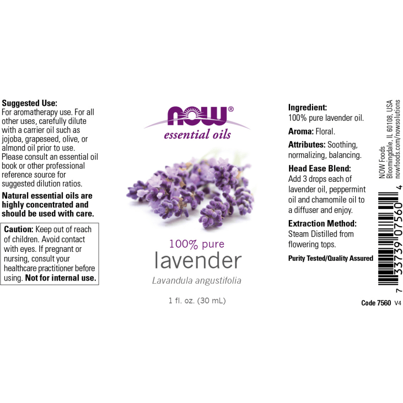 NOW Aceites Esenciales Now Foods, Aceite Esencial de Lavanda (1 fl oz/30 ml)