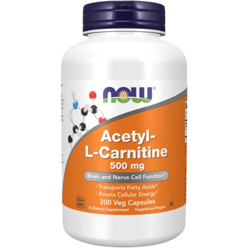 NOW Aminoácido Now Foods, Acetil-L-Carnitina 500 mg (200 cápsulas)