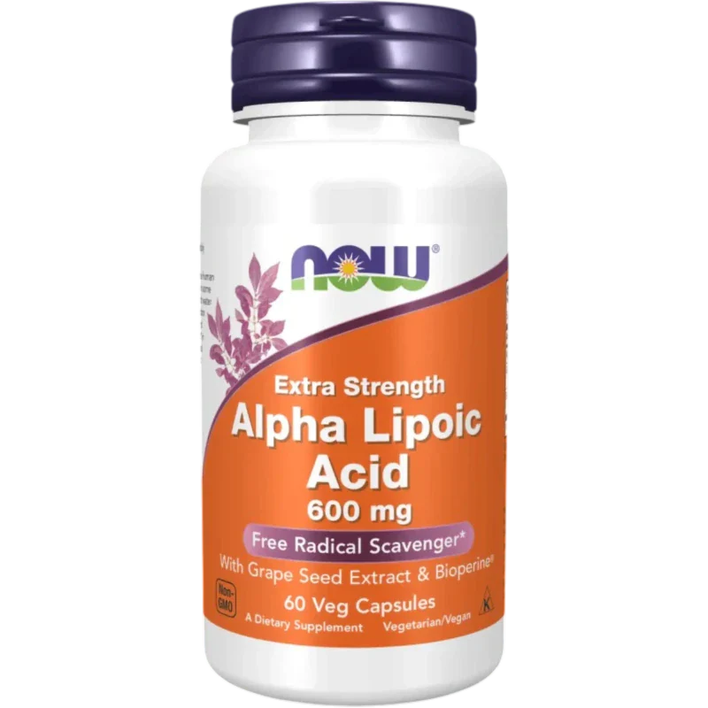 NOW Antioxidante Now Foods, Ácido Alfa Lipoico 600 mg (60 cápsulas)