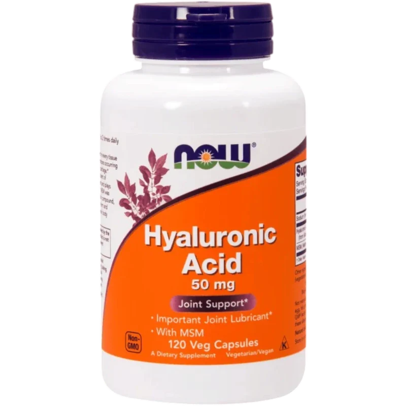 NOW Cuidado Facial Now Foods, Ácido Hialurónico con MSM 50 mg (120 cápsulas)