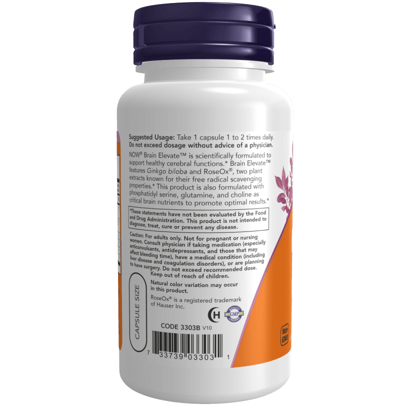 NOW SUPLEMENTOS Now Foods, Brain Elevate™ Función Cognitiva (60 cápsulas)