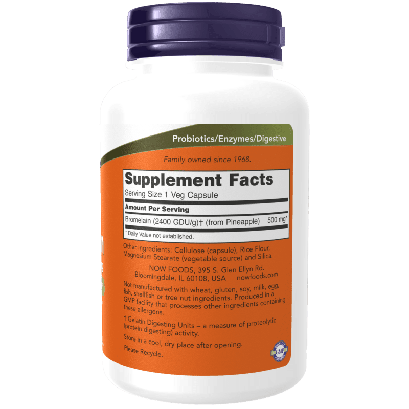 NOW SUPLEMENTOS Now Foods, Bromelina 500 mg (120 cápsulas)