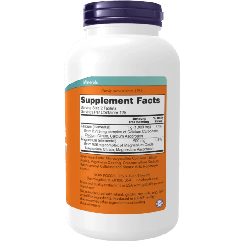 NOW Suplementos Now Foods, Calcio y Magnesio (250 tabletas)