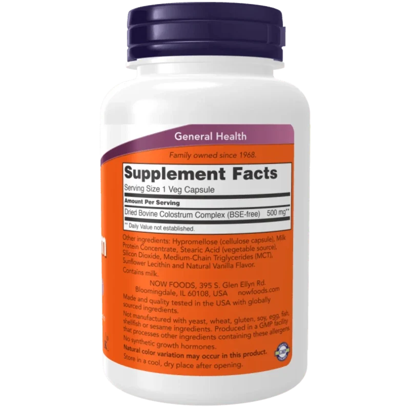 NOW Suplementos Now Foods, Calostro 500 mg (120 cápsulas)