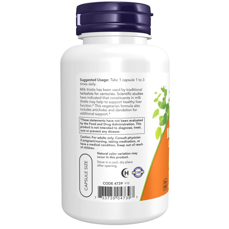 NOW SUPLEMENTOS Now Foods, Cardo Mariano Doble Potencia 300 mg (100 cápsulas)