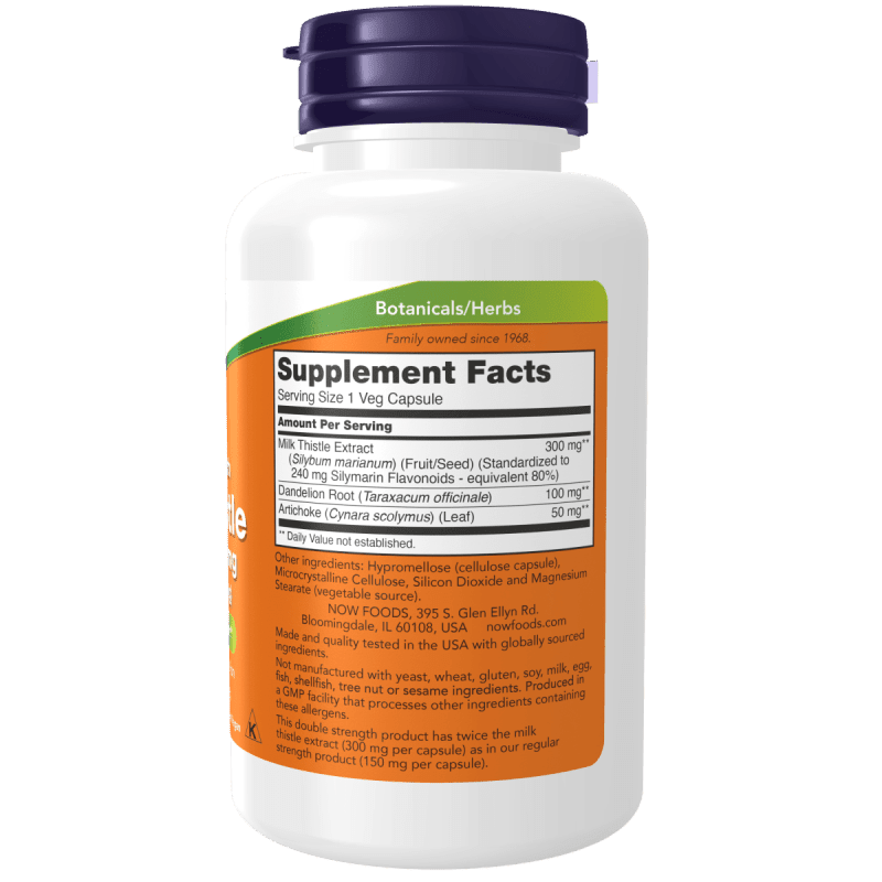 NOW SUPLEMENTOS Now Foods, Cardo Mariano Doble Potencia 300 mg (100 cápsulas)