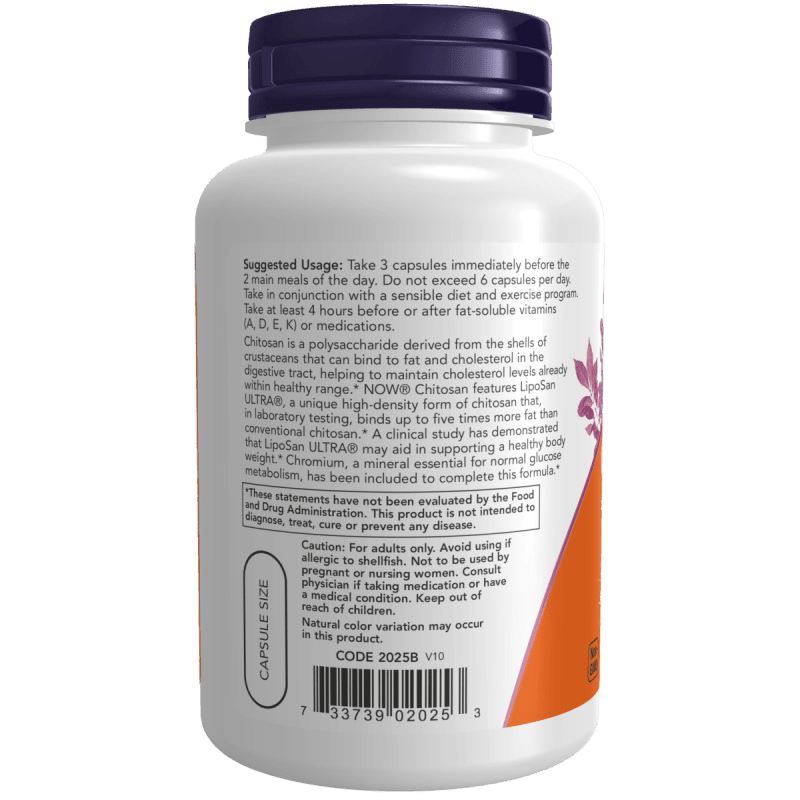 NOW SUPLEMENTOS Now Foods, Chitosan con Cromo 500 mg (120 cápsulas)