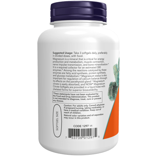 NOW SUPLEMENTOS Now Foods, Citrato de Magnesio 400 mg (90 softgels)