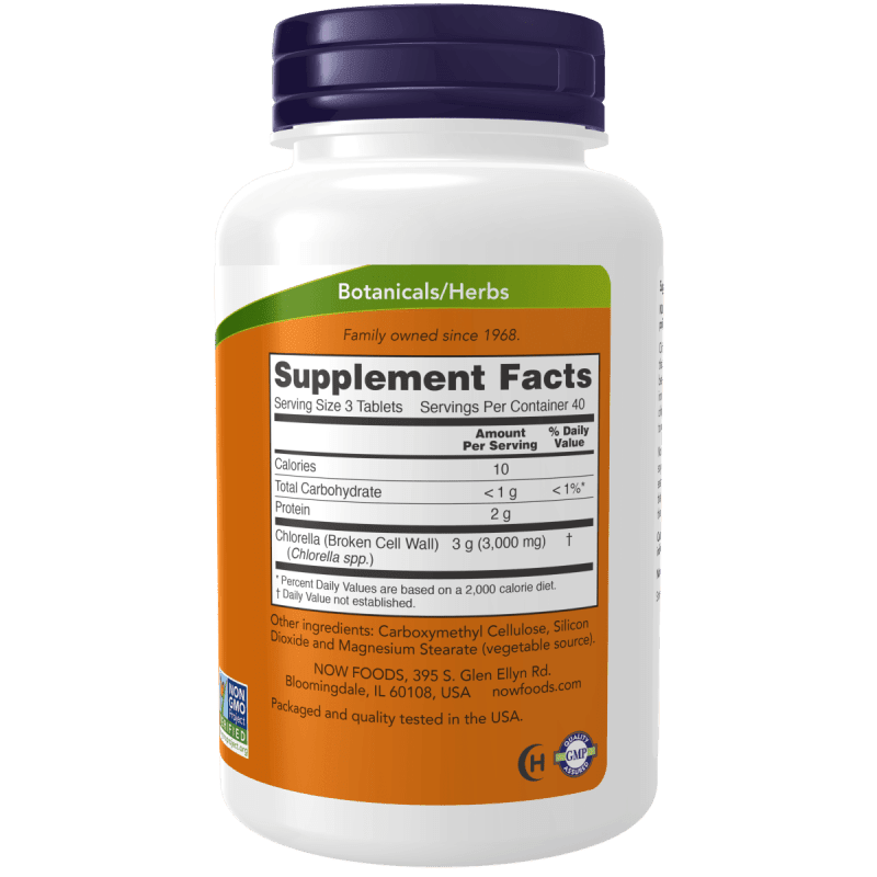 NOW SUPLEMENTOS Now Foods, Clorela 1,000 mg (120 tabletas)