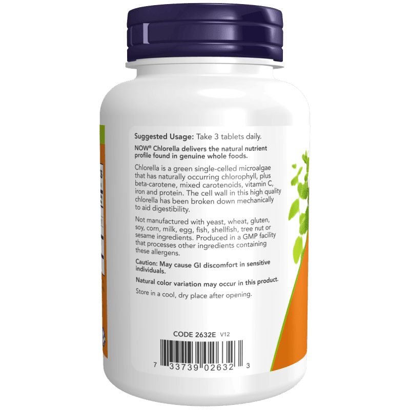 NOW SUPLEMENTOS Now Foods, Clorela 1,000 mg (120 tabletas)