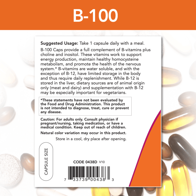 NOW SUPLEMENTOS Now Foods, Complejo B-100 (250 cápsulas)