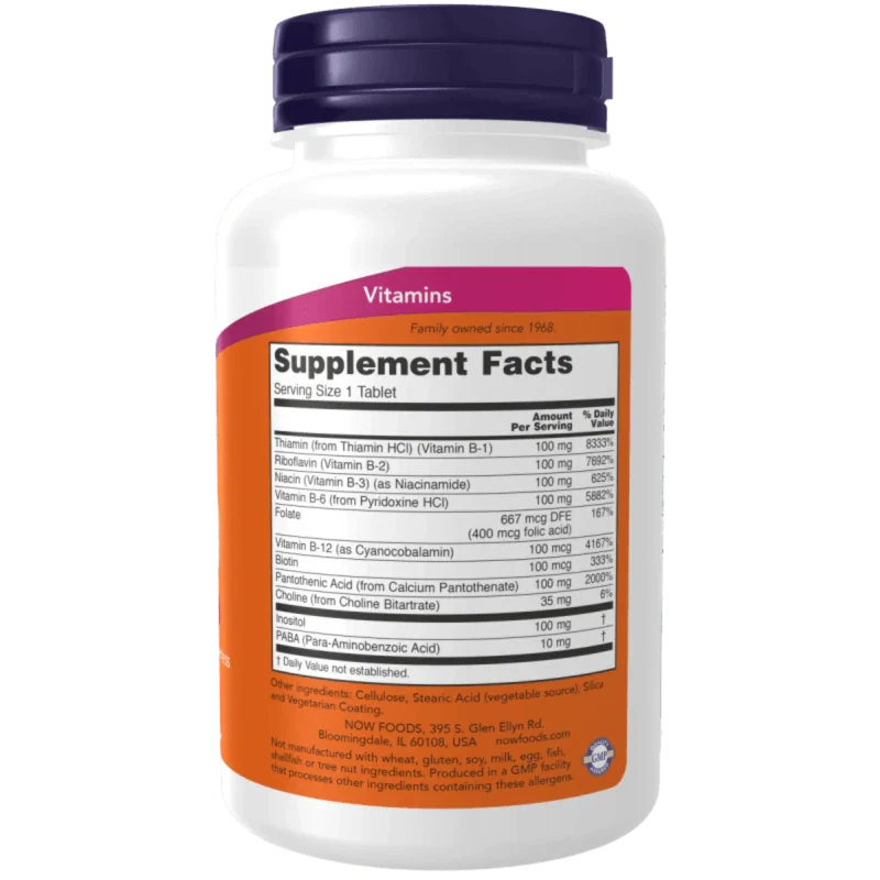 NOW Suplementos Now Foods, Complejo B-100 de Liberación Sostenida (100 tabletas)