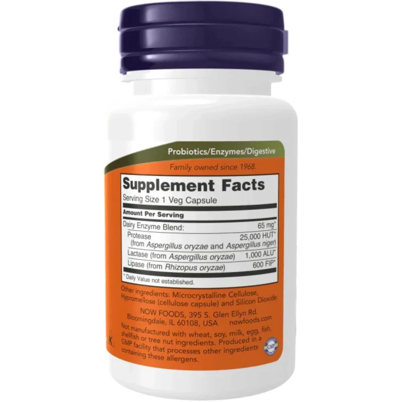 NOW Suplemento Now Foods, Digestión de Lácteos Completa (90 cápsulas)