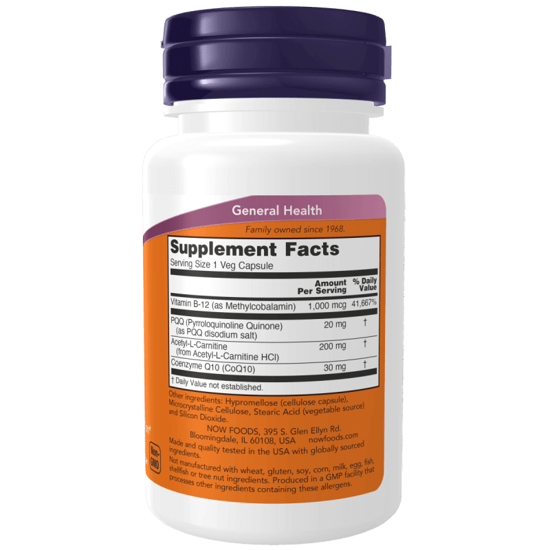 NOW SUPLEMENTOS Now Foods, Energía PQQ (30 cápsulas)