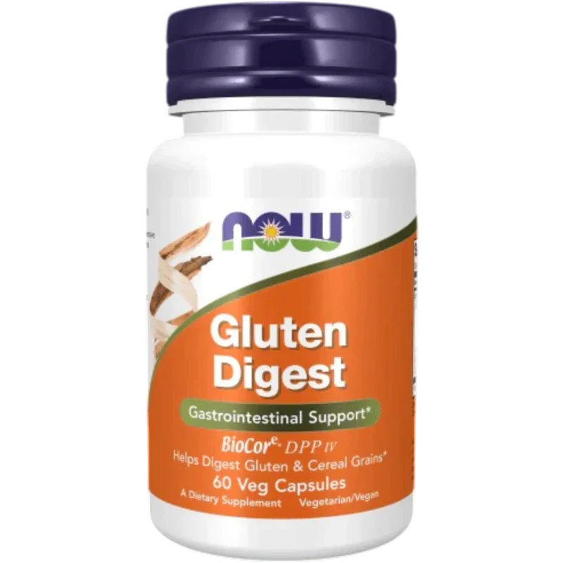 NOW Suplemento Now Foods, Enzimas para la Digestión del Gluten (60 cápsulas)