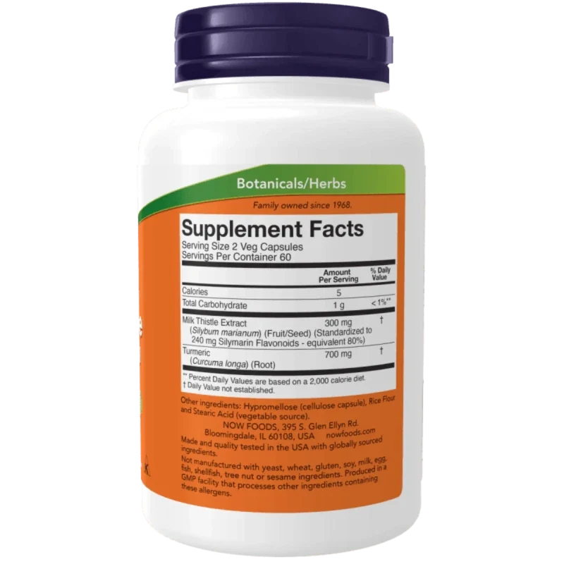 NOW Suplementos Now Foods, Extracto de Cardo Mariano y Silimarina 150 mg/120 mg (120 cápsulas)