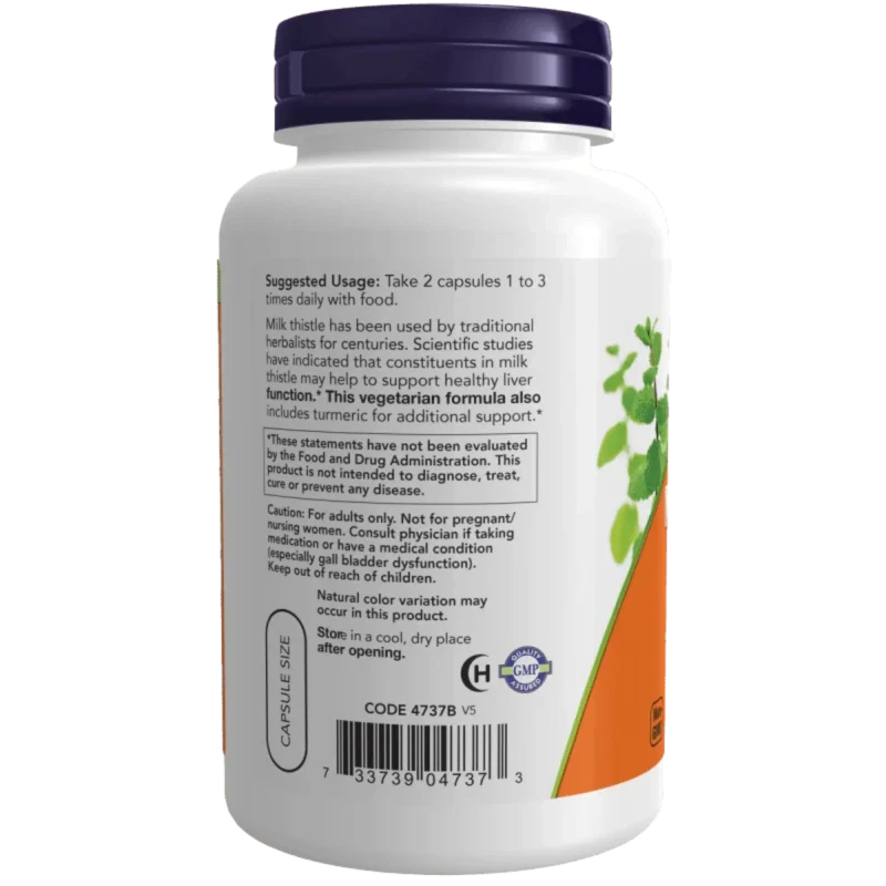 NOW Suplementos Now Foods, Extracto de Cardo Mariano y Silimarina 150 mg/120 mg (120 cápsulas)