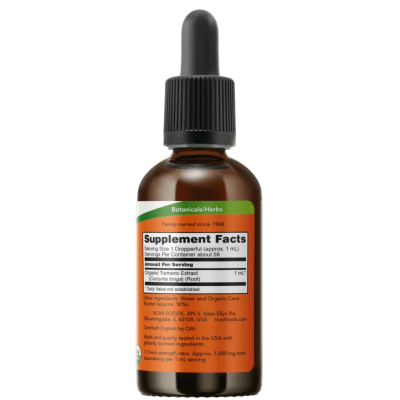 NOW Herbal Now Foods, Extracto de Cúrcuma Orgánico (2 fl oz/59 ml)
