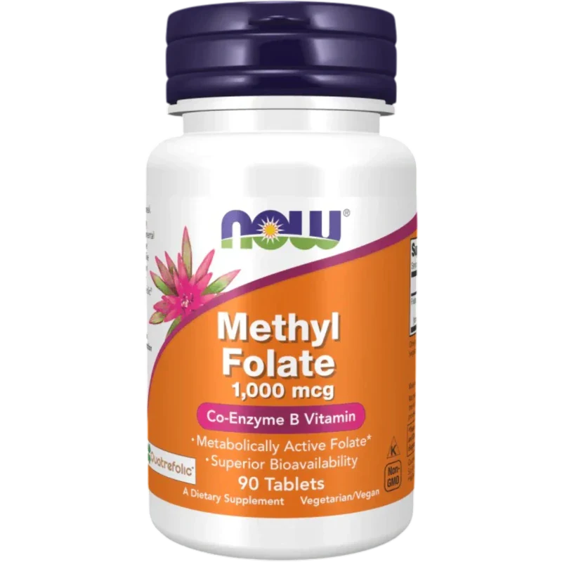NOW Vitamina Now Foods, Folato de Metilo 1,000 mcg (90 tabletas)