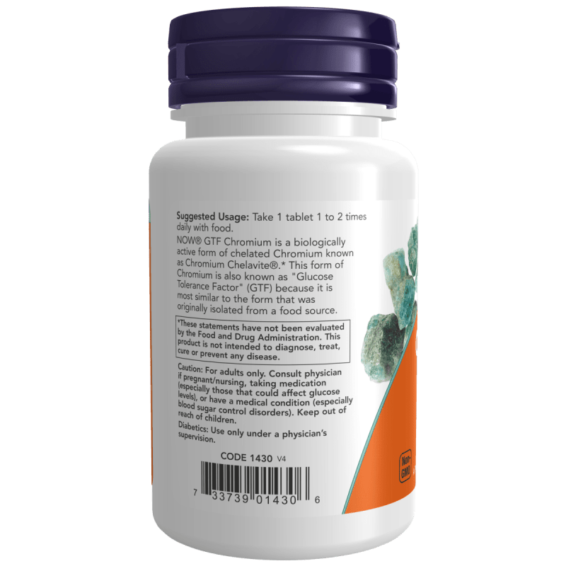 NOW SUPLEMENTOS Now Foods, GTF Cromo 200 mcg (100 tabletas)