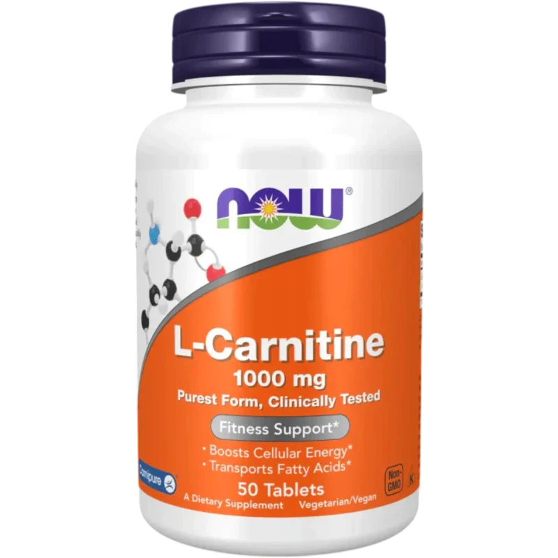 NOW Aminoácido Now Foods, L-Carnitina 1,000 mg (50 tabletas)