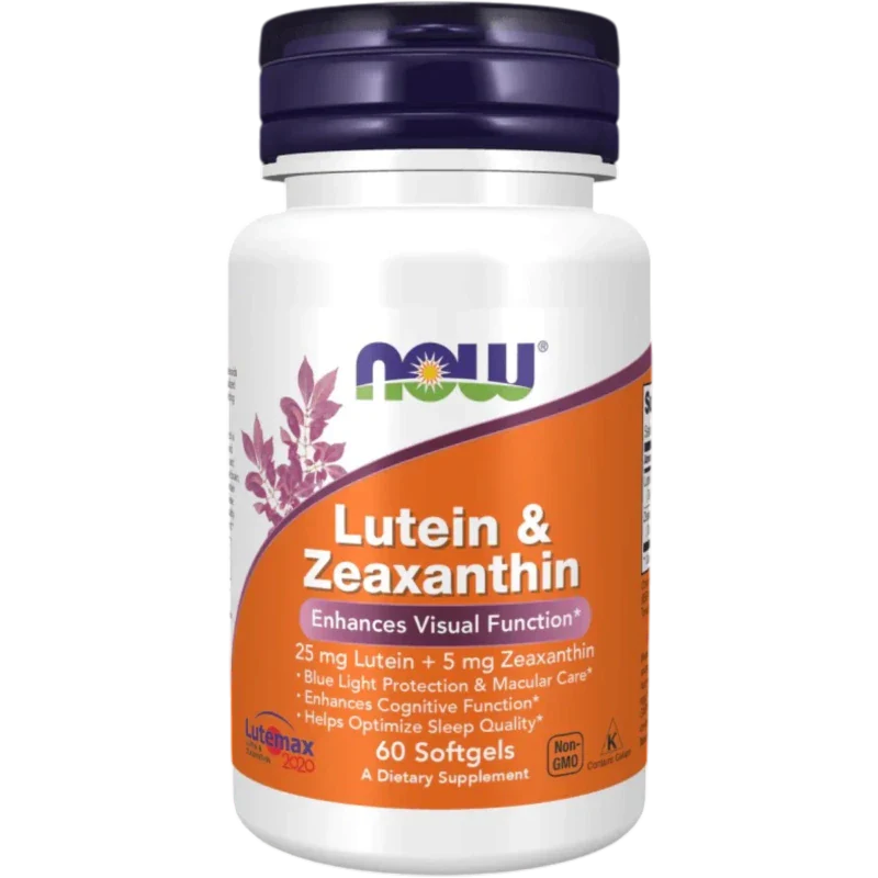 NOW Suplemento Visual Now Foods, Luteína y Zeaxantina 25 mg/5 mg (60 softgels)