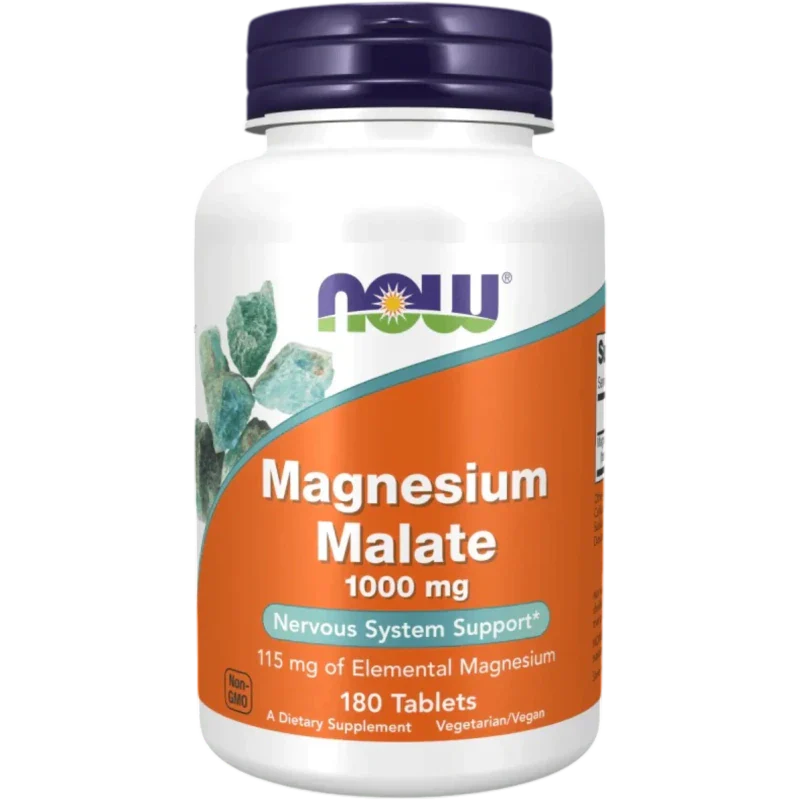 NOW Mineral Now Foods, Malato de Magnesio 1,000 mg (180 tabletas)