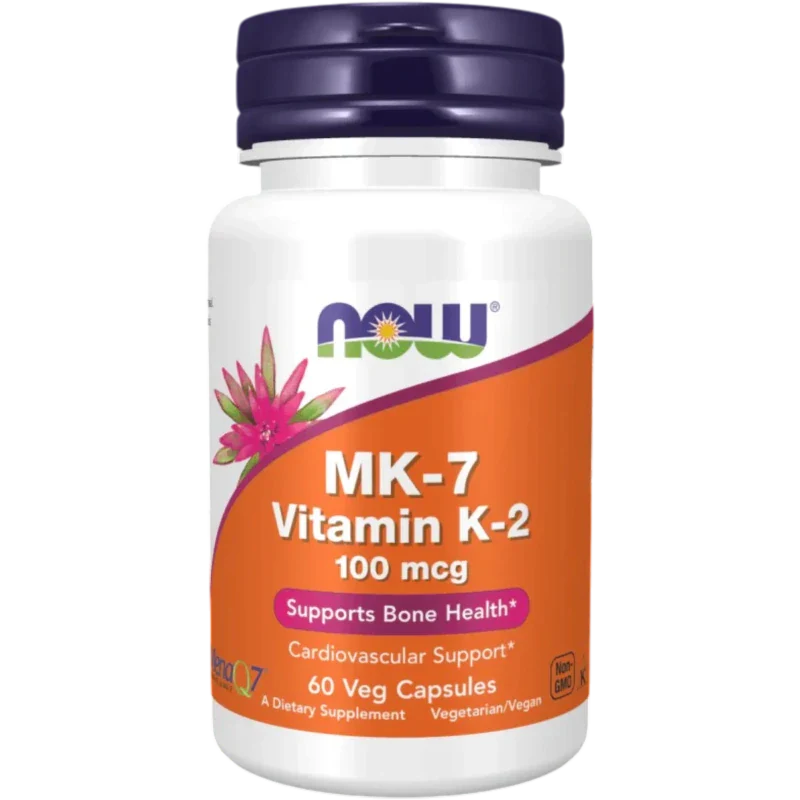 NOW Vitamina Now Foods, MK-7 y Vitamina K-2 100 mcg (60 cápsulas)