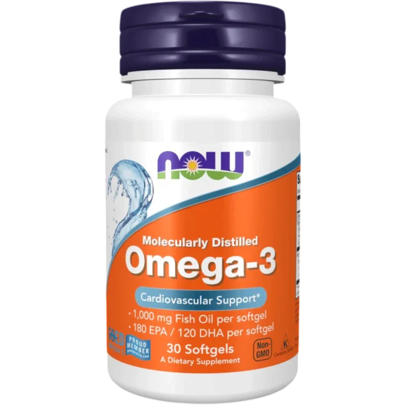NOW Omega Now Foods, Omega-3 Destilado Molecularmente (30 softgels)
