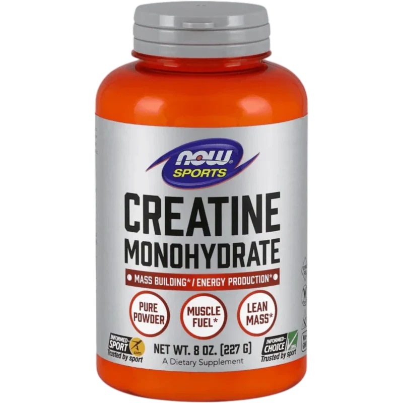 NOW Creatina Now Foods, Polvo de Creatina Monohidratada 227 g (45 porciones)