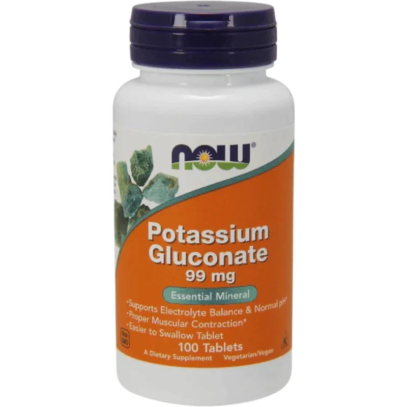 NOW Mineral Now Foods, Potasio Gluconato 99 mg (100 tabletas)