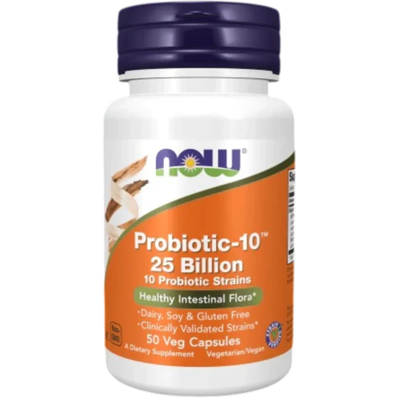 NOW Probiótico Now Foods, Probiótico-10™ 25 Billones (50 cápsulas)