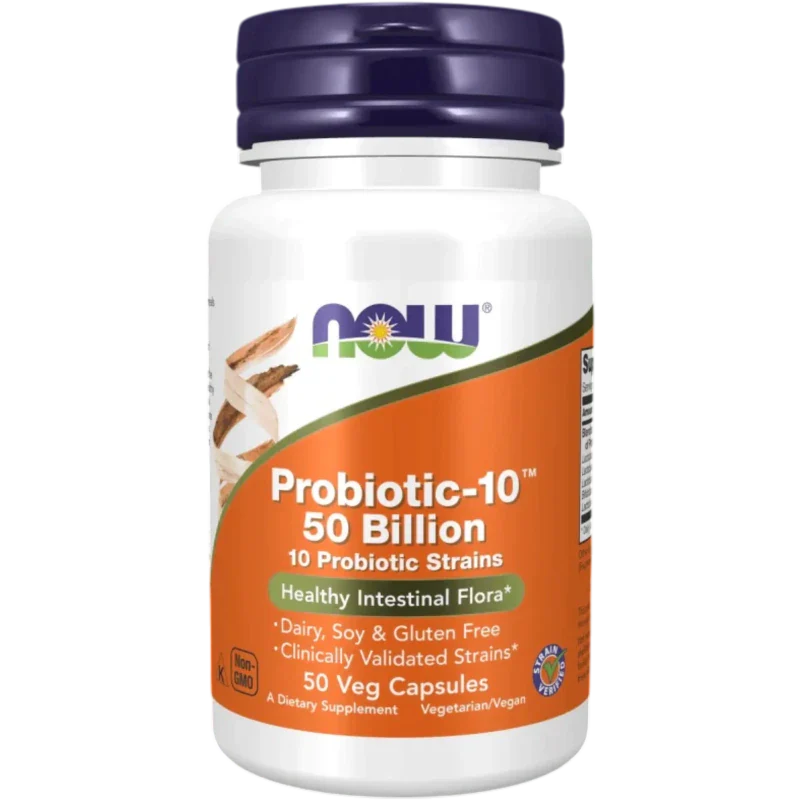 NOW Probiótico Now Foods, Probiótico-10™ 50 Billones (50 cápsulas)