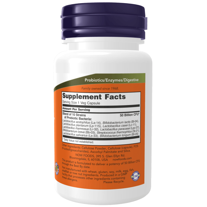 NOW SUPLEMENTOS Now Foods, Probiótico-10™ 50 Billones (50 cápsulas)
