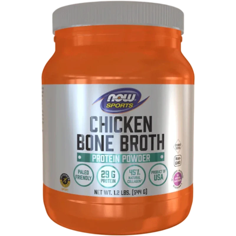 NOW Deportes Now Foods, Proteína de Caldo de Huesos de Pollo 544 g (17 porciones)
