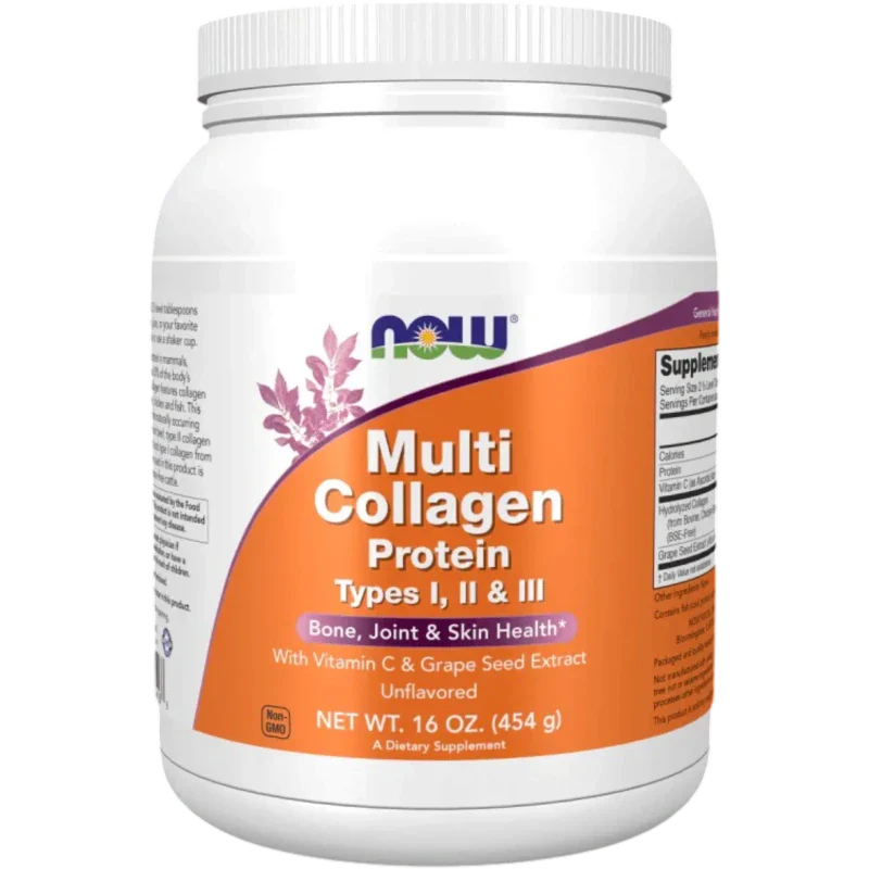 NOW Proteína Now Foods, Proteína Multi Colágeno Tipos I, II y III 454 g (35 porciones)