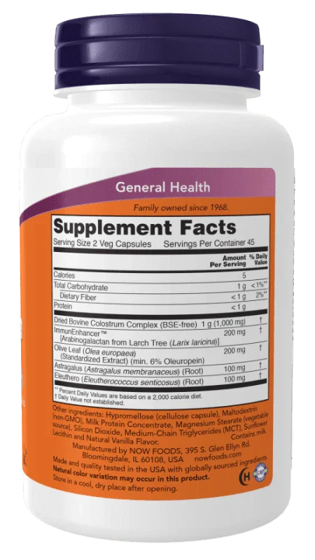 NOW Vitaminas y complementos Now Foods, Súper Calostro 500 mg (90 cápsulas)
