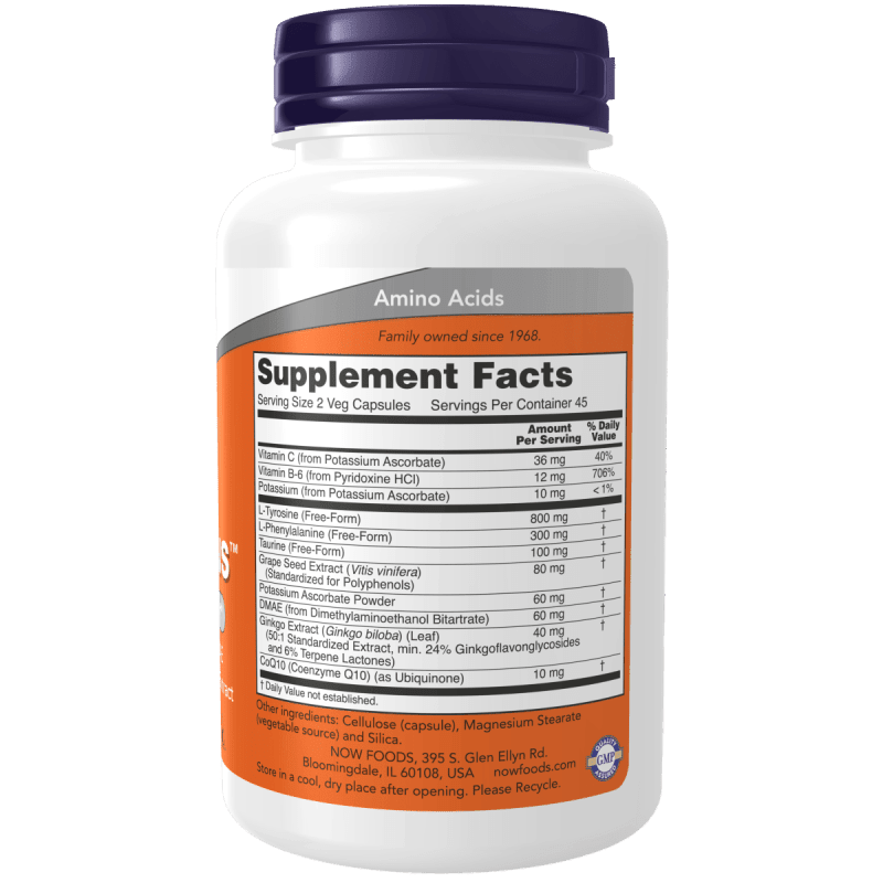 NOW SUPLEMENTOS Now Foods, True Focus™ Aminoácidos para el Enfoque Mental (90 cápsulas)